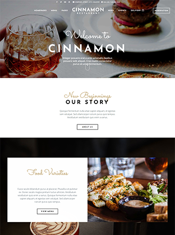 Mẫu website nhà hàng Cinnimon